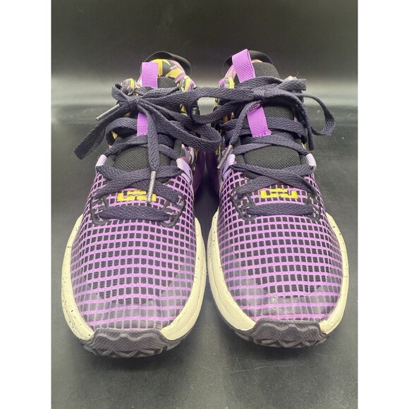 Nike Lebron Witness 7 SE GS Lakers Purple Gold Graffiti FD0209-001 Size 4.5Y EUC - Picture 4 of 8